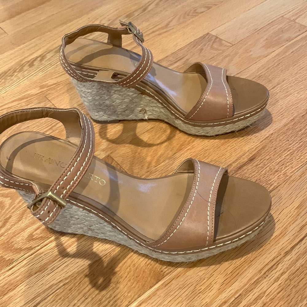 Franco Sarto platform sandals with white stitching